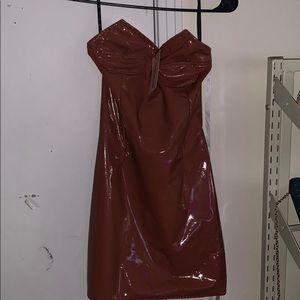 Vinyl Bandeau Mini Dress STRAPLESS